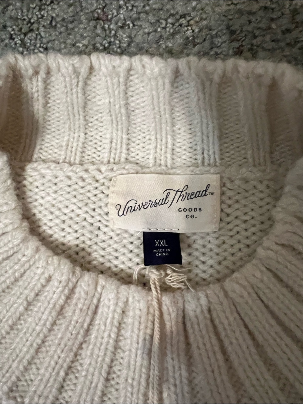 Universal Thread Cream Crewneck Sweater with Brown & Black Fair Isle - Picture 3 of 5